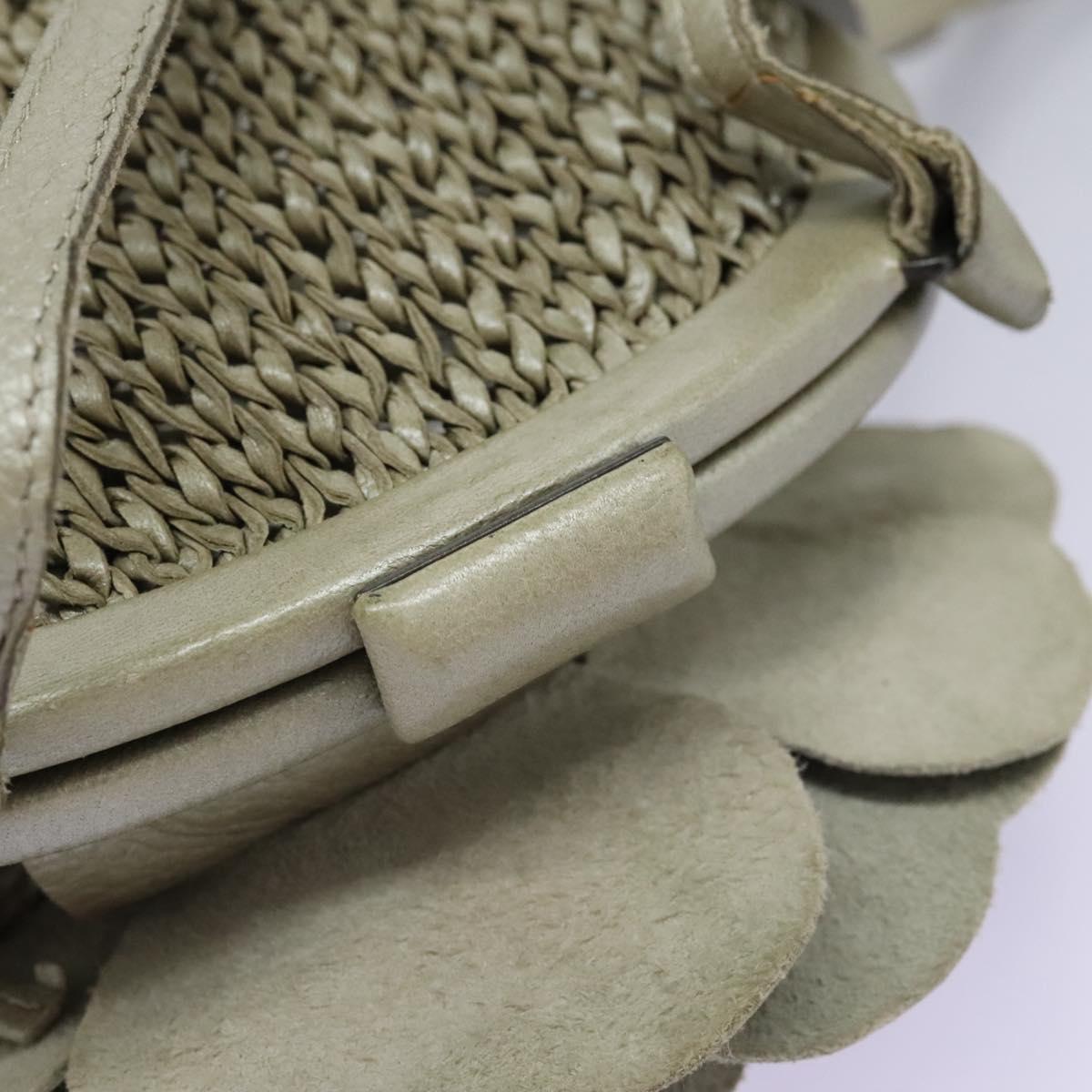 BOTTEGA VENETA Shoulder Bag Leather Beige Auth mr1037