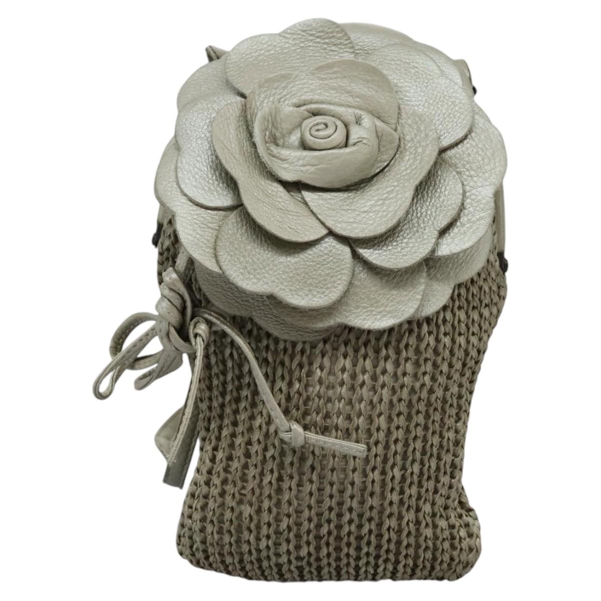 BOTTEGA VENETA Shoulder Bag Leather Beige Auth mr1037