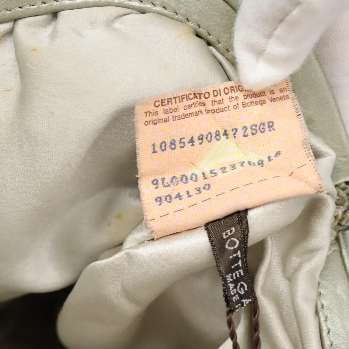 BOTTEGA VENETA Shoulder Bag Leather Beige Auth mr1037