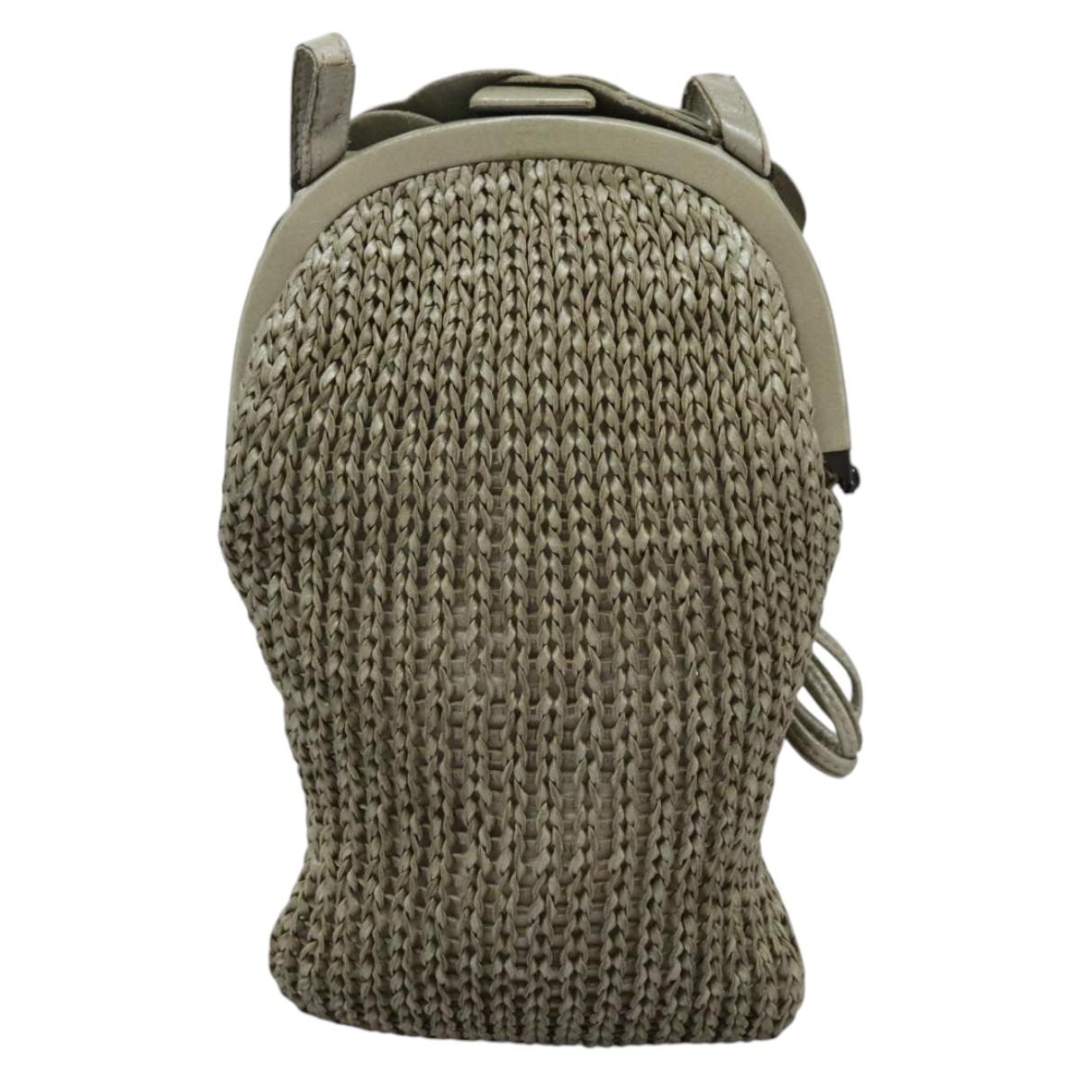 BOTTEGA VENETA Shoulder Bag Leather Beige Auth mr1037