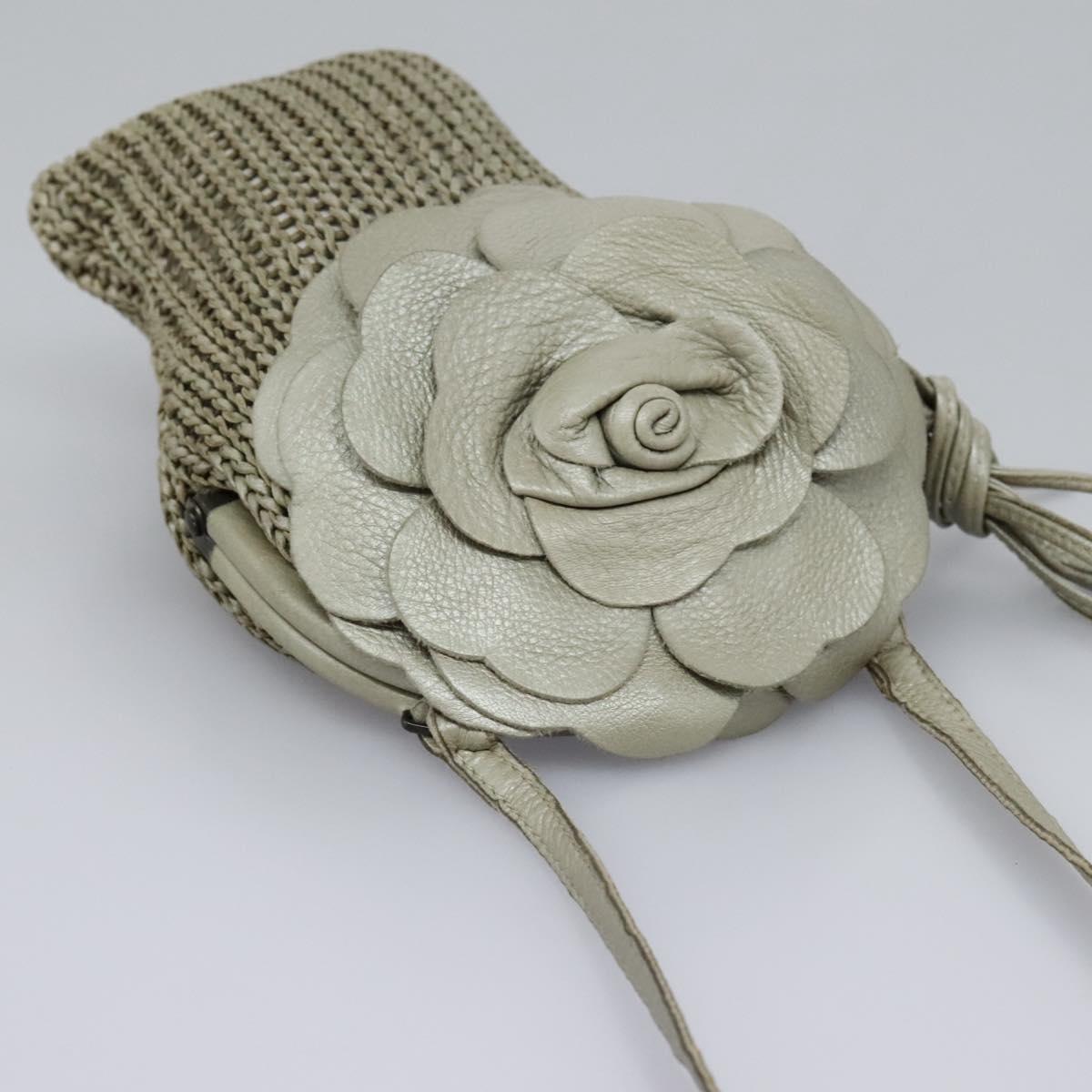 BOTTEGA VENETA Shoulder Bag Leather Beige Auth mr1037