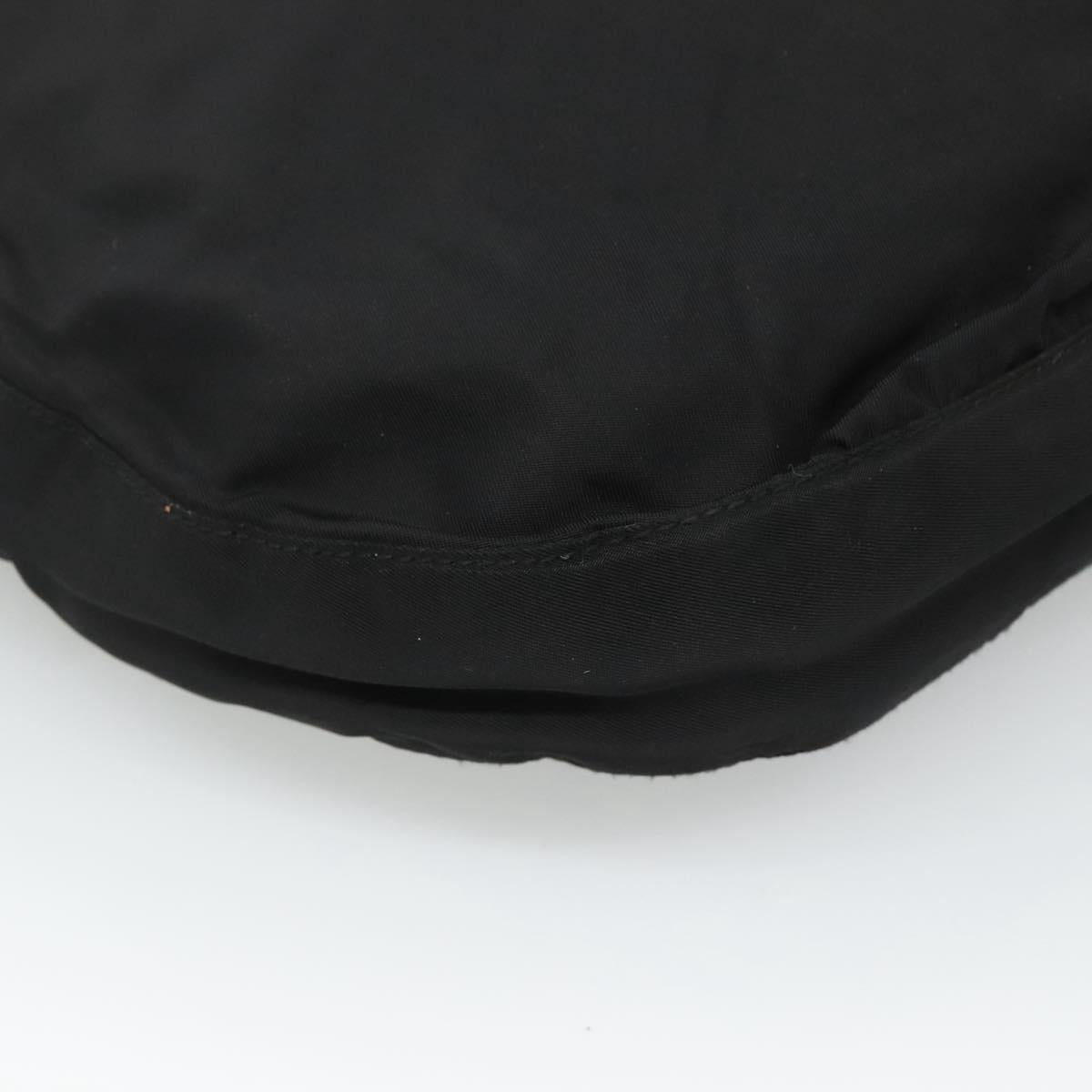 PRADA Chain Shoulder Bag Nylon Plastic Black Silver Auth mr1039