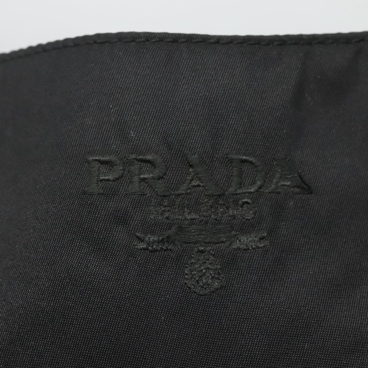 PRADA Chain Shoulder Bag Nylon Plastic Black Silver Auth mr1039