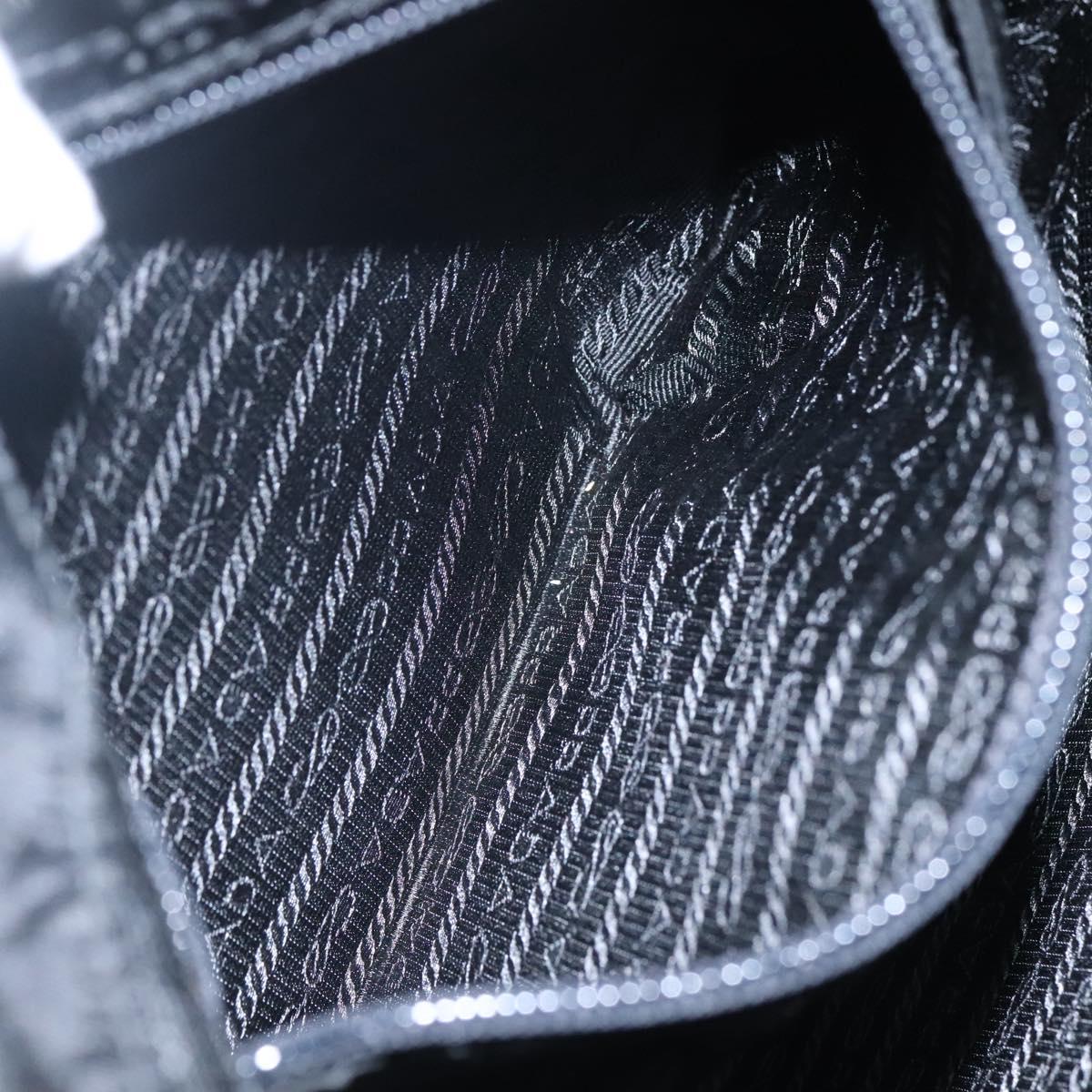 PRADA Chain Shoulder Bag Nylon Plastic Black Silver Auth mr1039