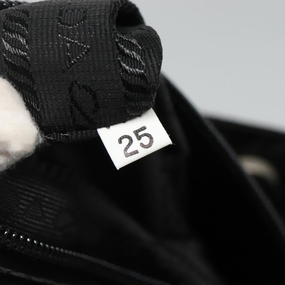 PRADA Chain Shoulder Bag Nylon Plastic Black Silver Auth mr1039