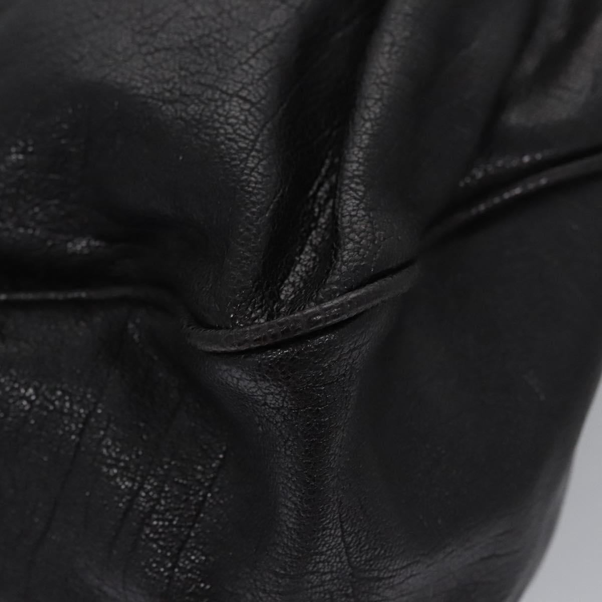 BOTTEGA VENETA Goatskin Hand Bag Leather Black Auth mr1050V