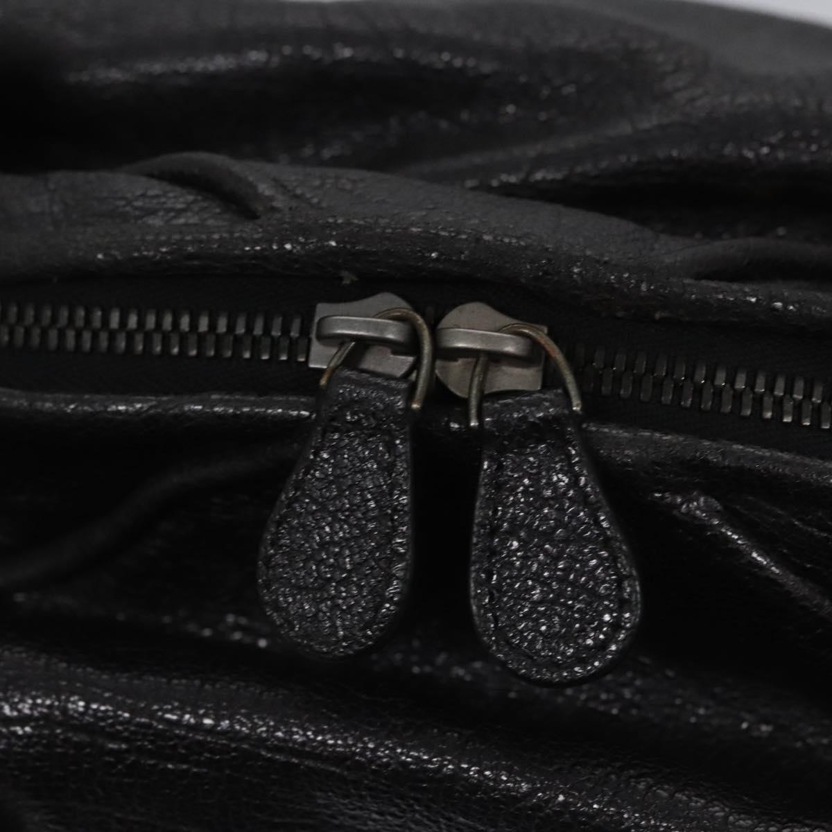 BOTTEGA VENETA Goatskin Hand Bag Leather Black Auth mr1050V