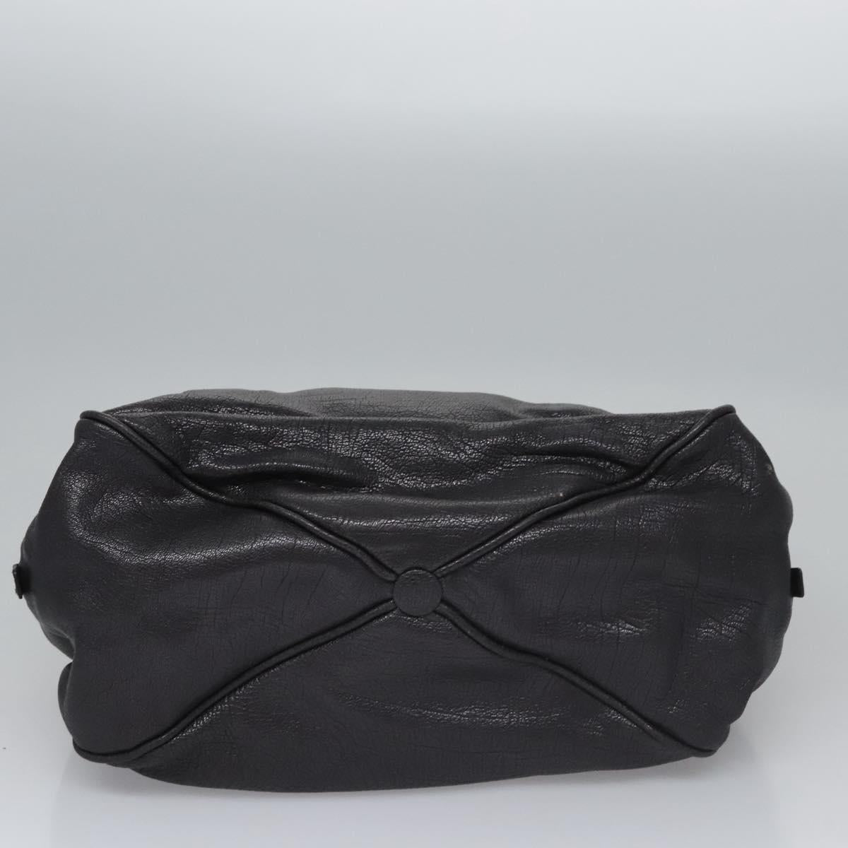 BOTTEGA VENETA Goatskin Hand Bag Leather Black Auth mr1050V