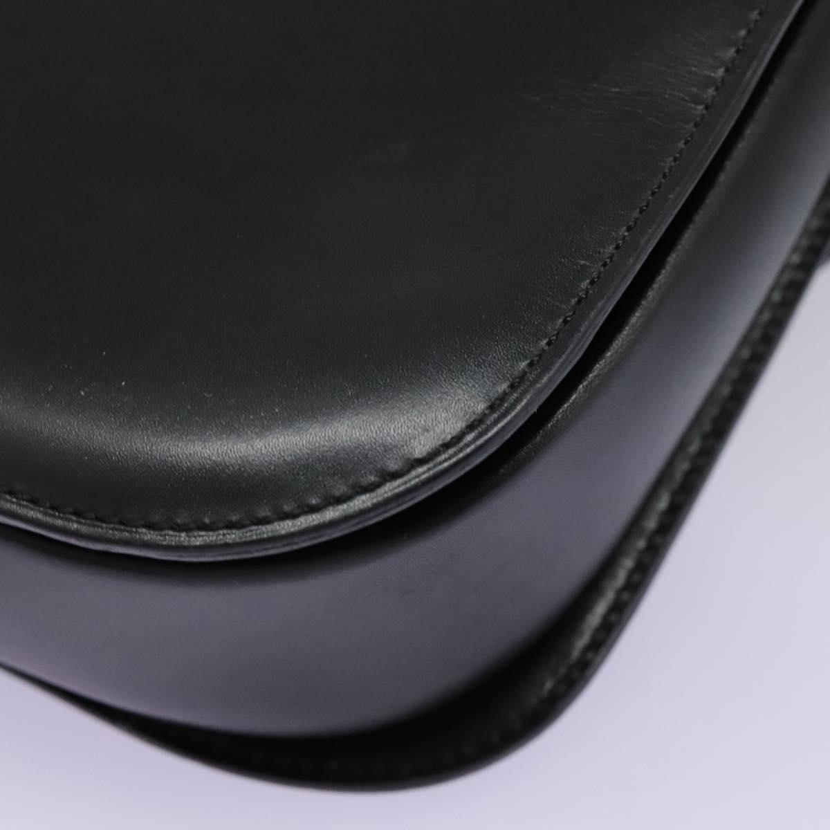 CELINE Hand Bag Leather Black Gold Auth mr1085