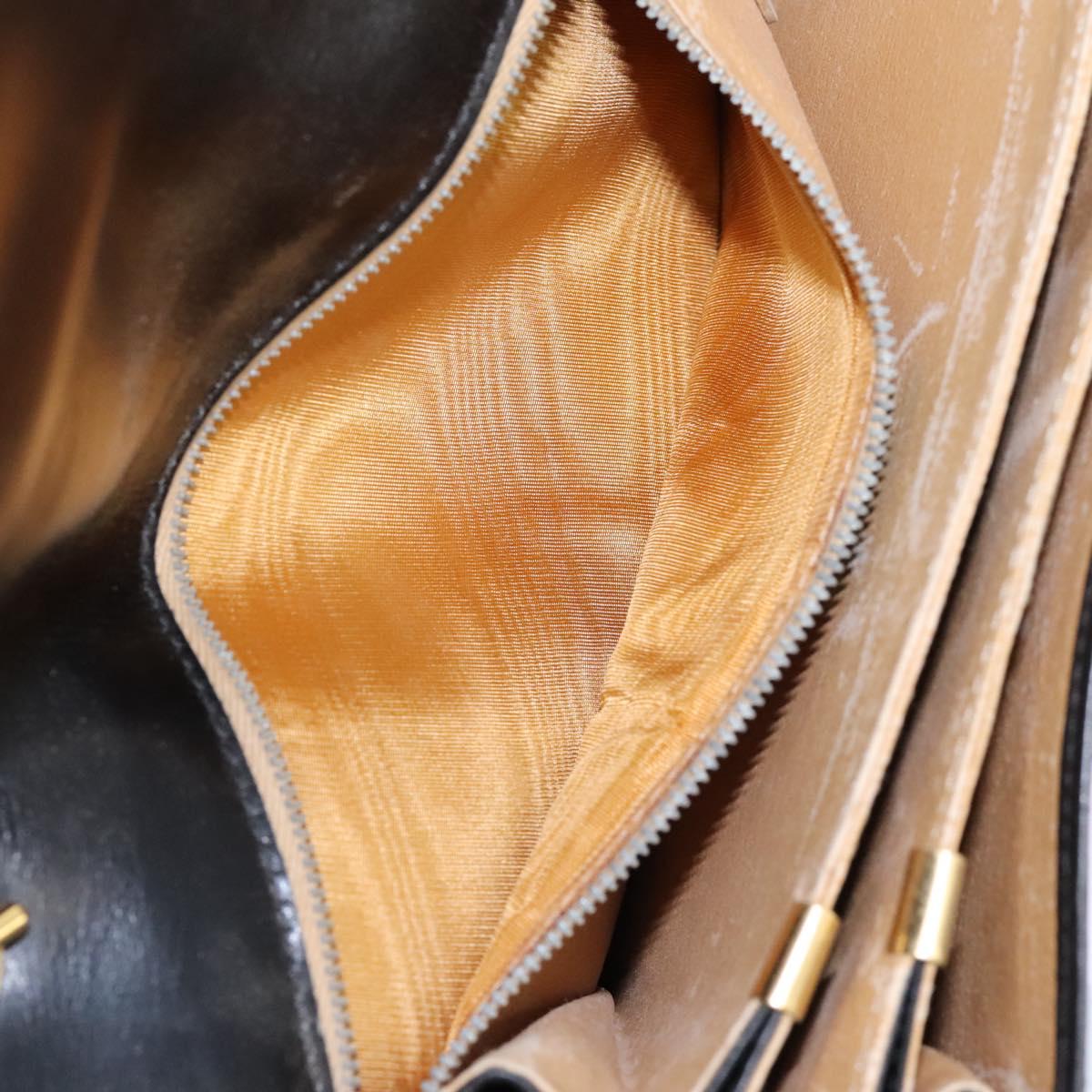 CELINE Hand Bag Leather Black Gold Auth mr1085