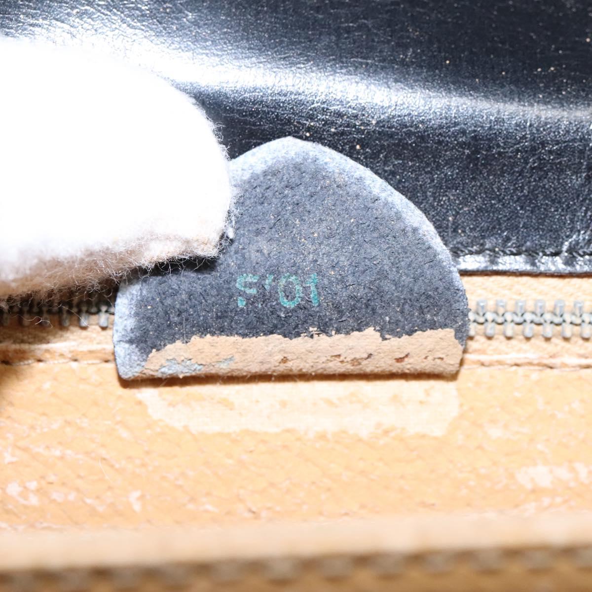 CELINE Hand Bag Leather Black Gold Auth mr1085