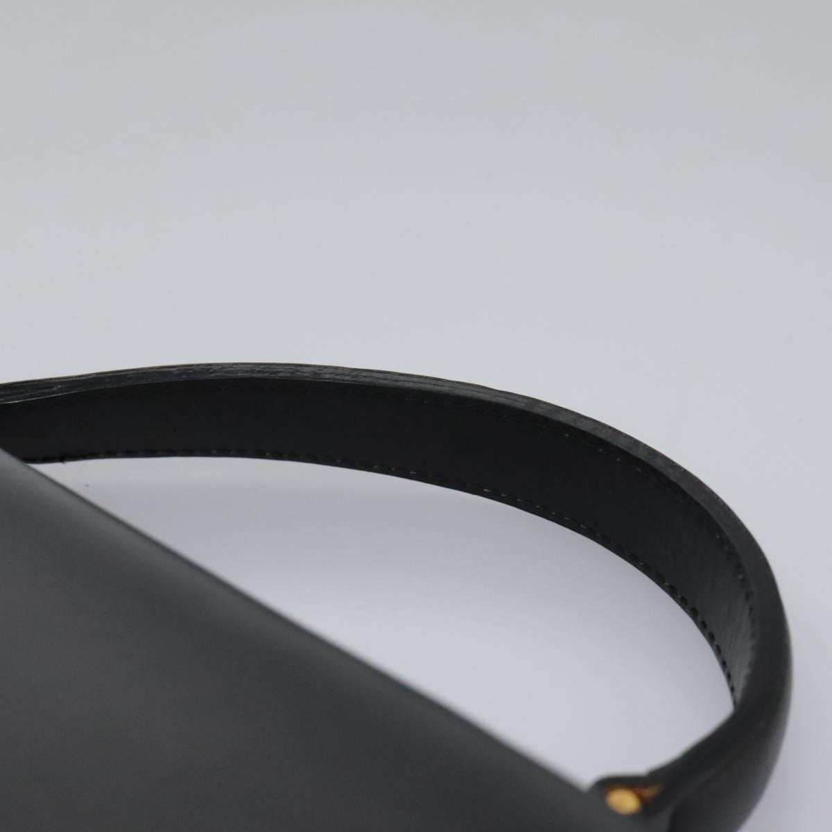 CELINE Hand Bag Leather Black Gold Auth mr1085