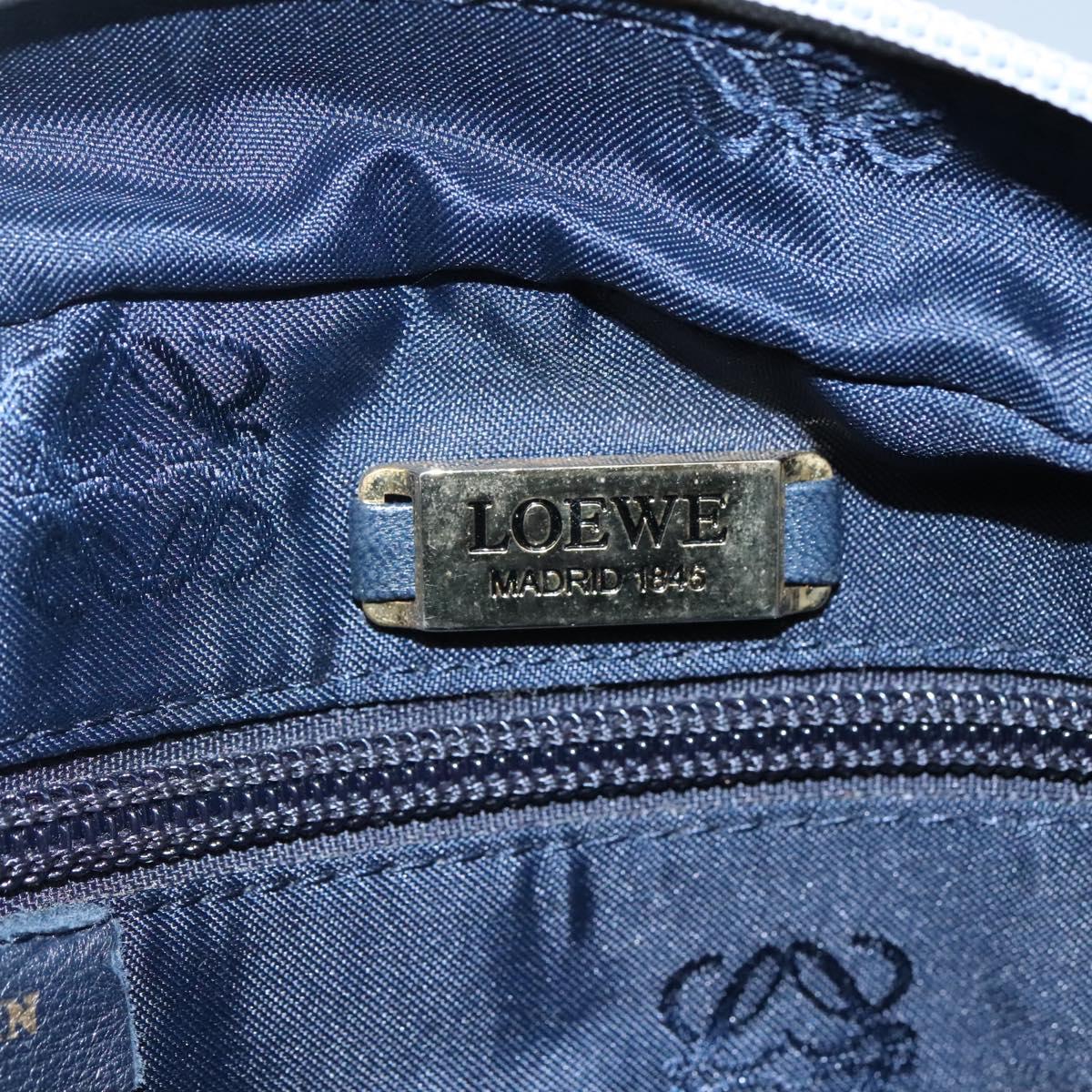 LOEWE Anagram Chain Shoulder Bag Leather Gray Gold Auth mr1092