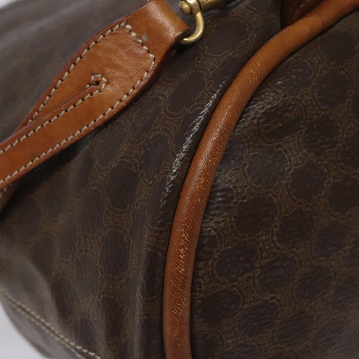 CELINE Macadam Canvas Purse Backpack PVC Leather Brown Gold Auth mr1093