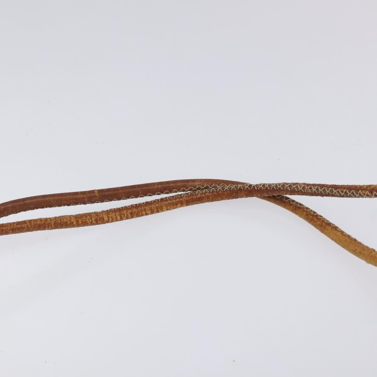 CELINE Macadam Canvas Purse Backpack PVC Leather Brown Gold Auth mr1093