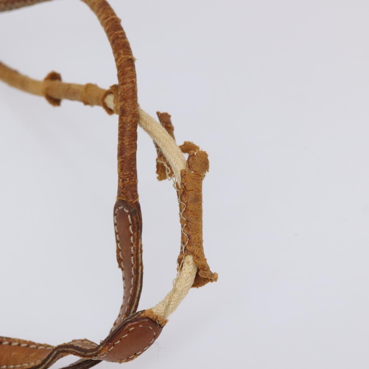 CELINE Macadam Canvas Purse Backpack PVC Leather Brown Gold Auth mr1093