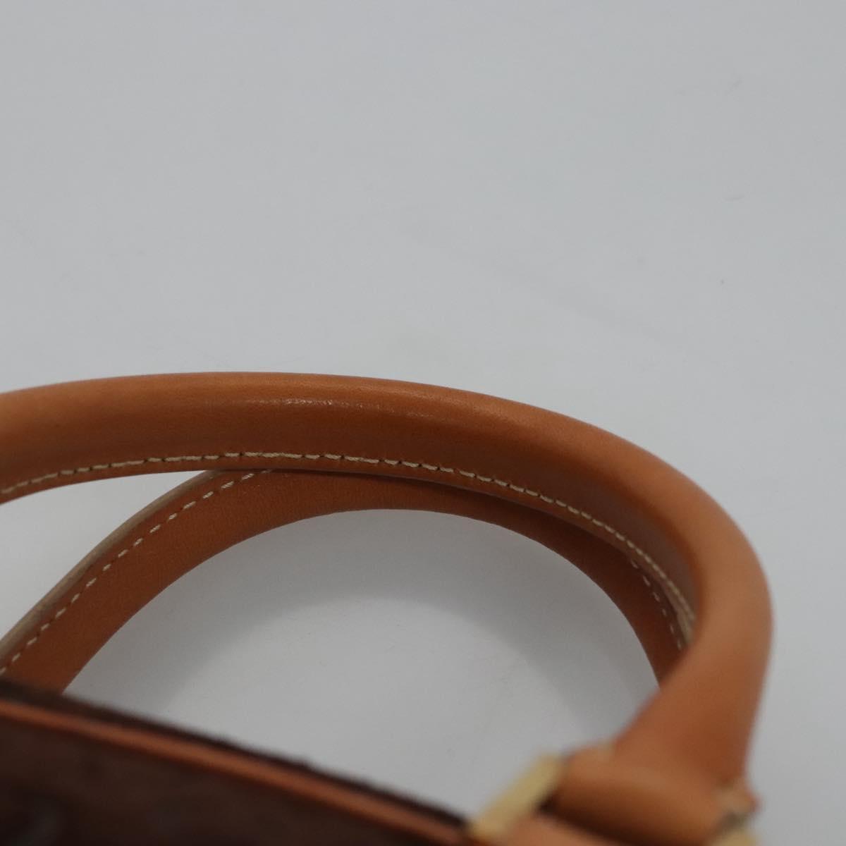 CELINE C Macadam Canvas Hand Bag Brown Gold Auth mr1094