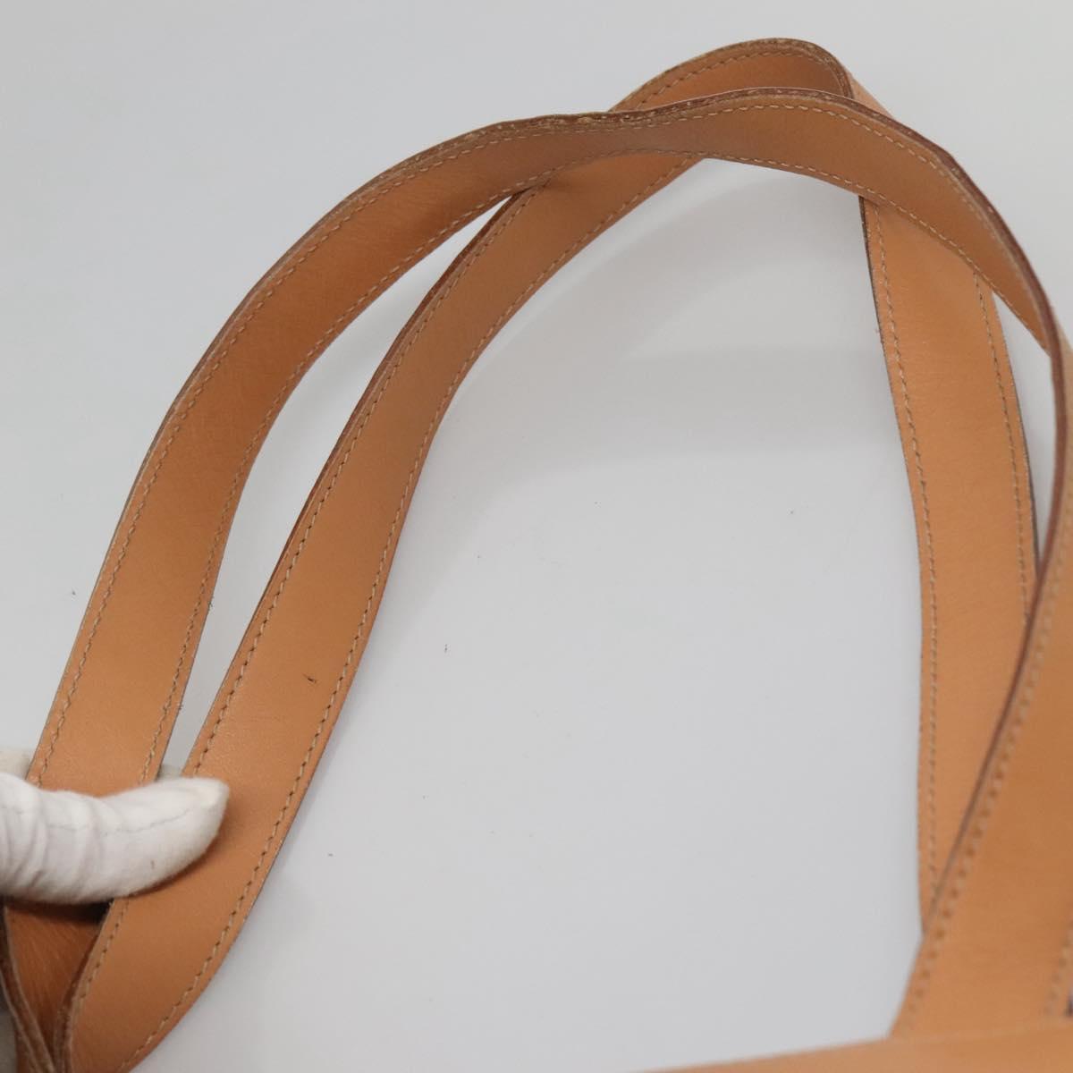 CELINE Macadam Canvas Tote Bag PVC Leather Brown Gold Auth mr1098