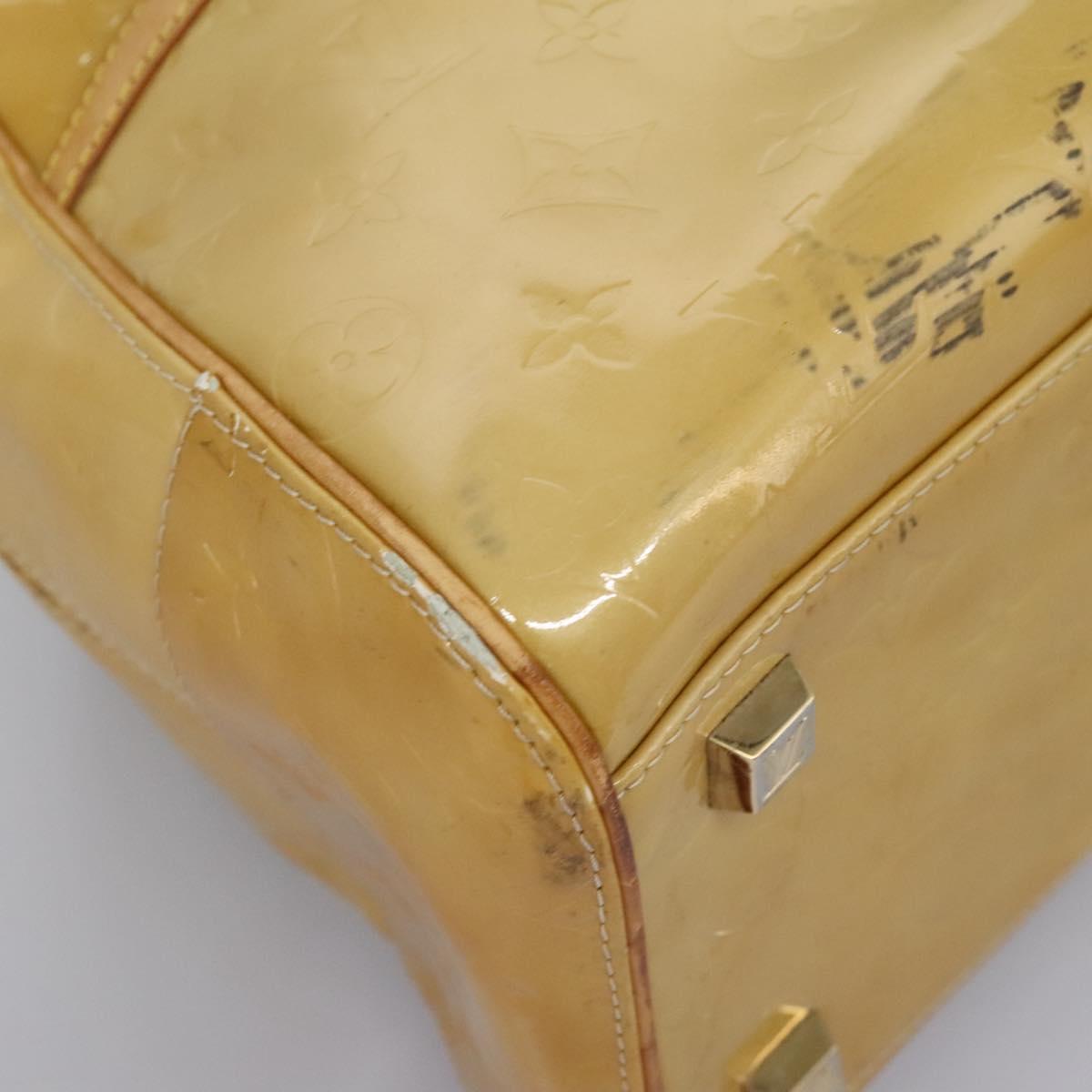 LOUIS VUITTON Monogram Vernis Tompkins Square Hand Bag Beige M91149 Auth mr1101