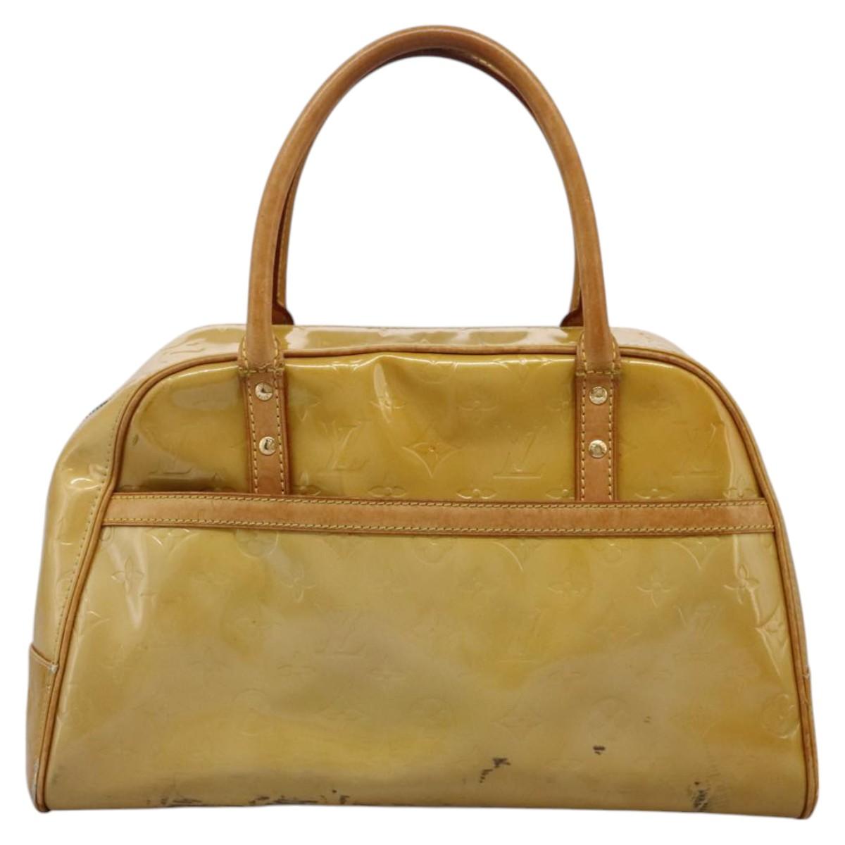LOUIS VUITTON Monogram Vernis Tompkins Square Hand Bag Beige M91149 Auth mr1101