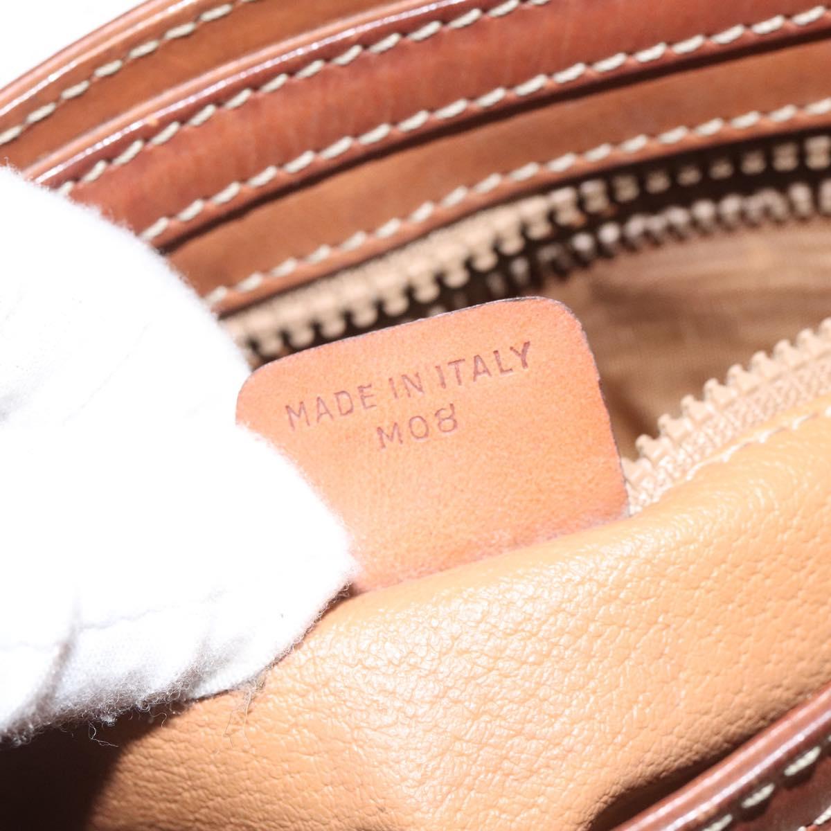 CELINE Macadam Canvas Hand Bag Beige Gold Auth mr1105