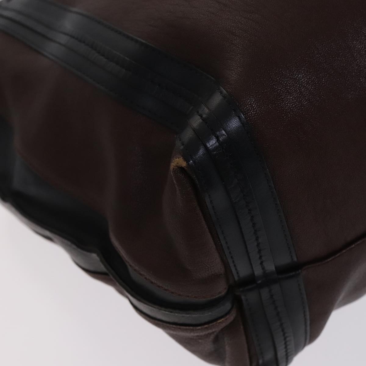 Chloe Hand Bag Leather 3Set Brown Black Auth mr1113