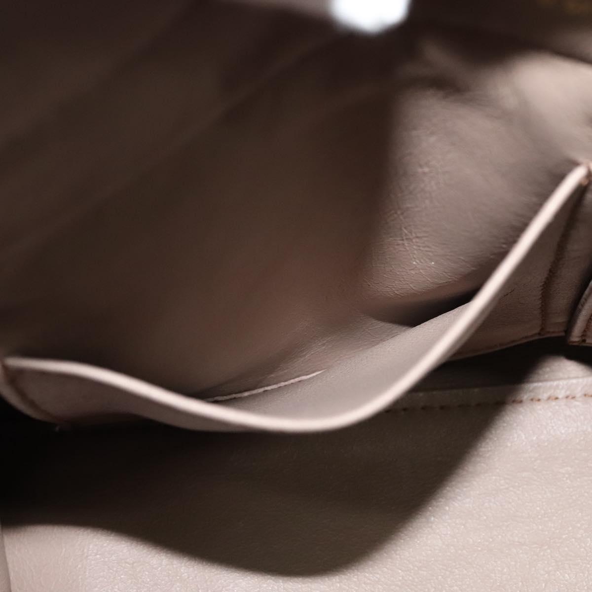 Salvatore Ferragamo Gancini Hand Bag Leather 2way Pink Gold Auth mr1123V