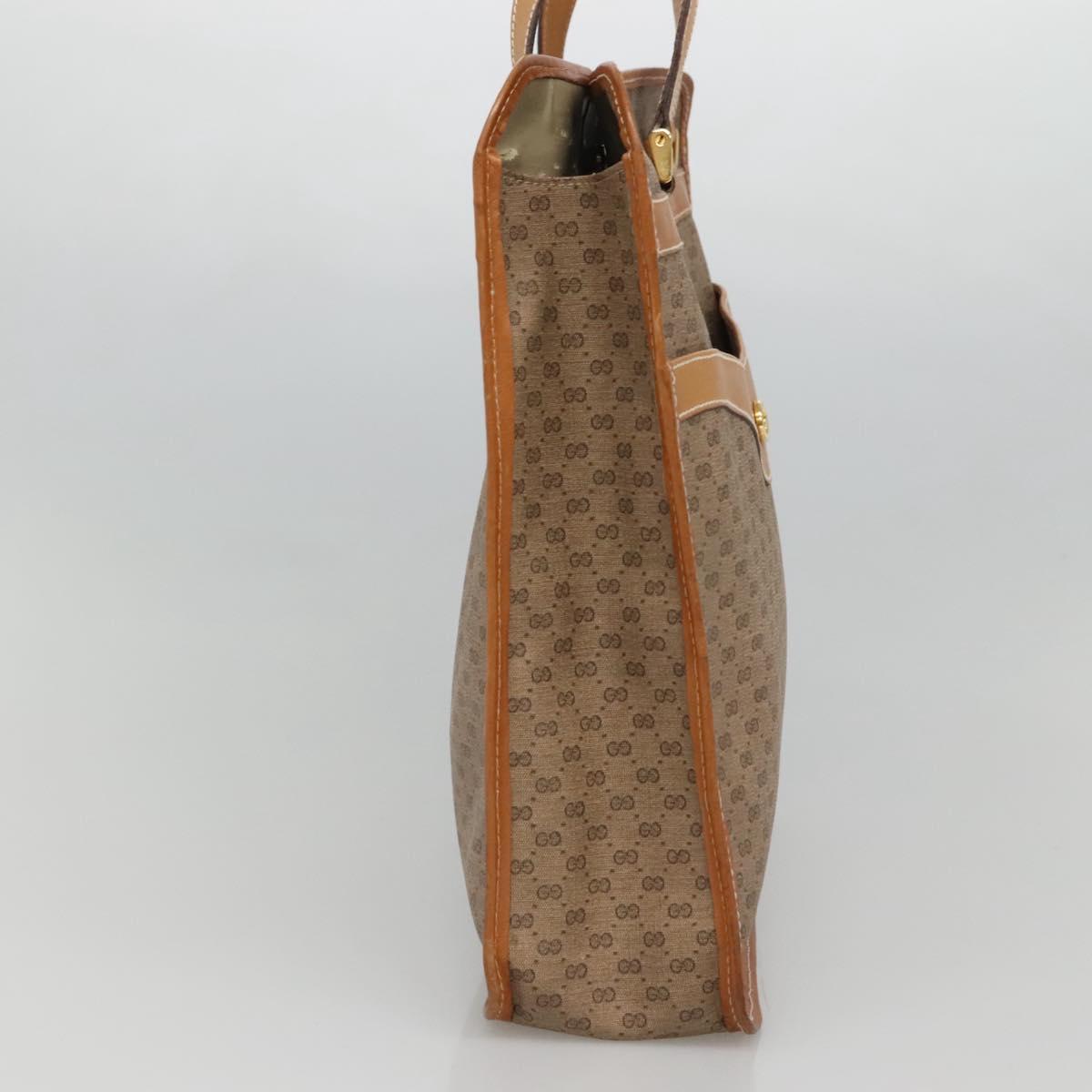 GUCCI Micro GG Supreme Tote Bag PVC Beige Auth mr1148