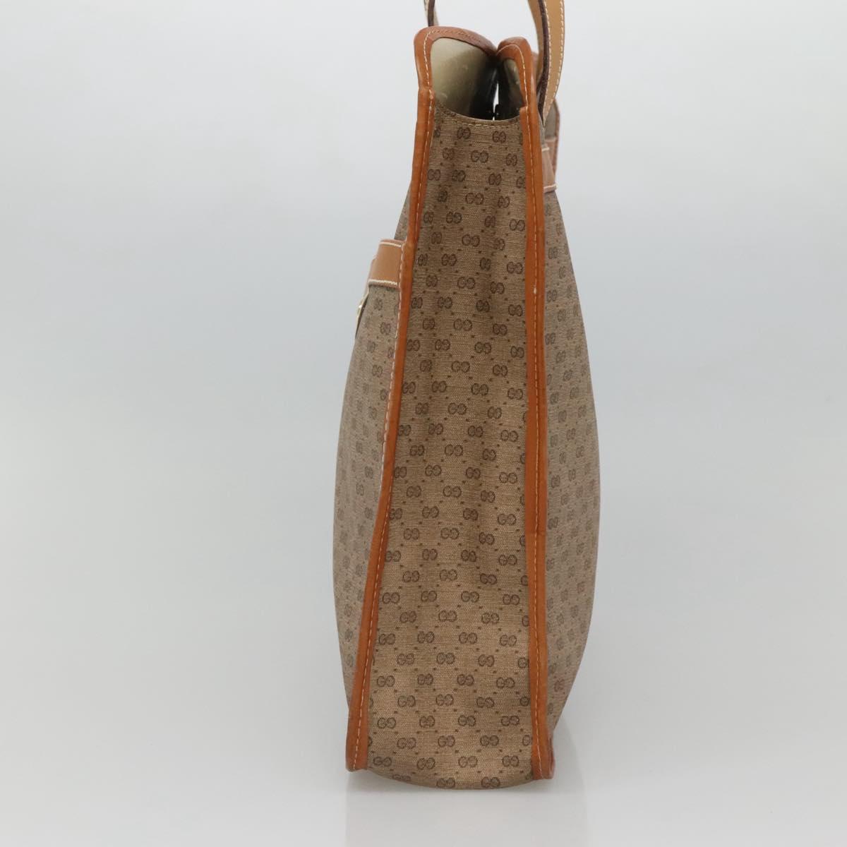 GUCCI Micro GG Supreme Tote Bag PVC Beige Auth mr1148