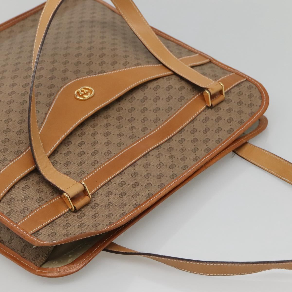 GUCCI Micro GG Supreme Tote Bag PVC Beige Auth mr1148