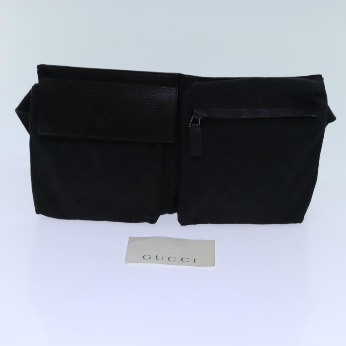 GUCCI GG Canvas Waist bag Black 28566 Auth mr115