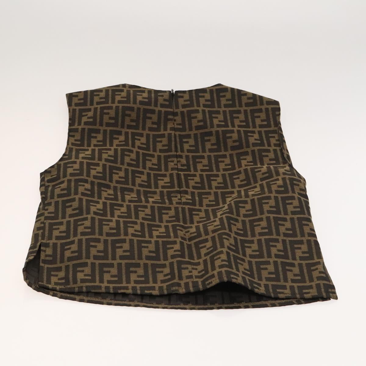 FENDI Zucca Canvas Tank Top Pants Setup Brown Auth mr1155