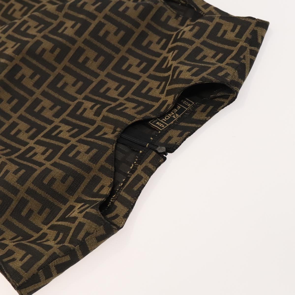 FENDI Zucca Canvas Tank Top Pants Setup Brown Auth mr1155