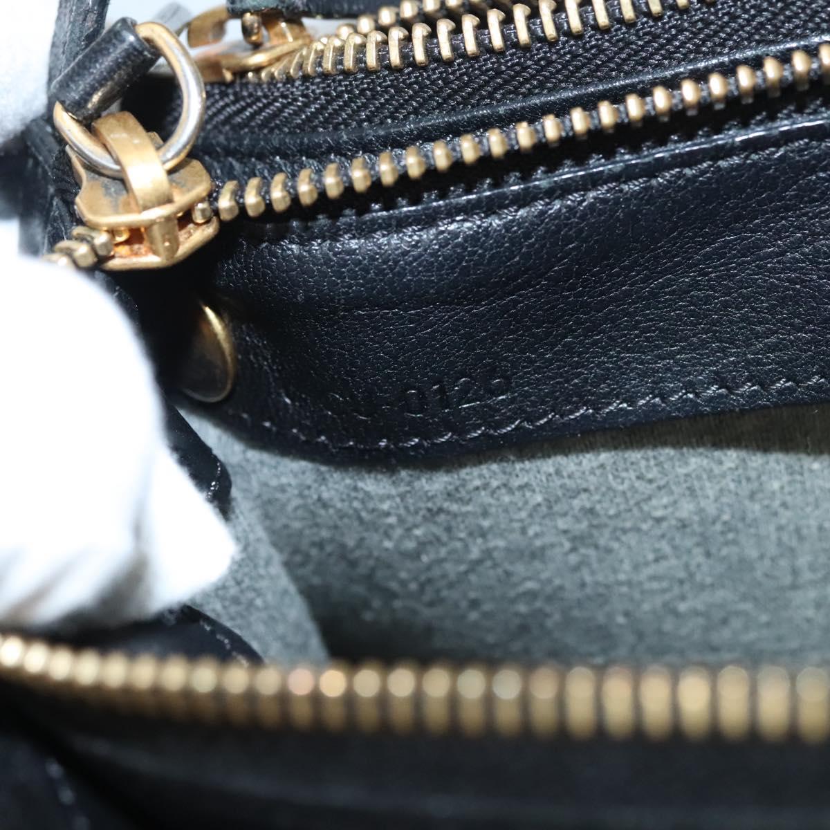 CELINE Trio bag Shoulder Bag Leather Black Gold Auth mr1158