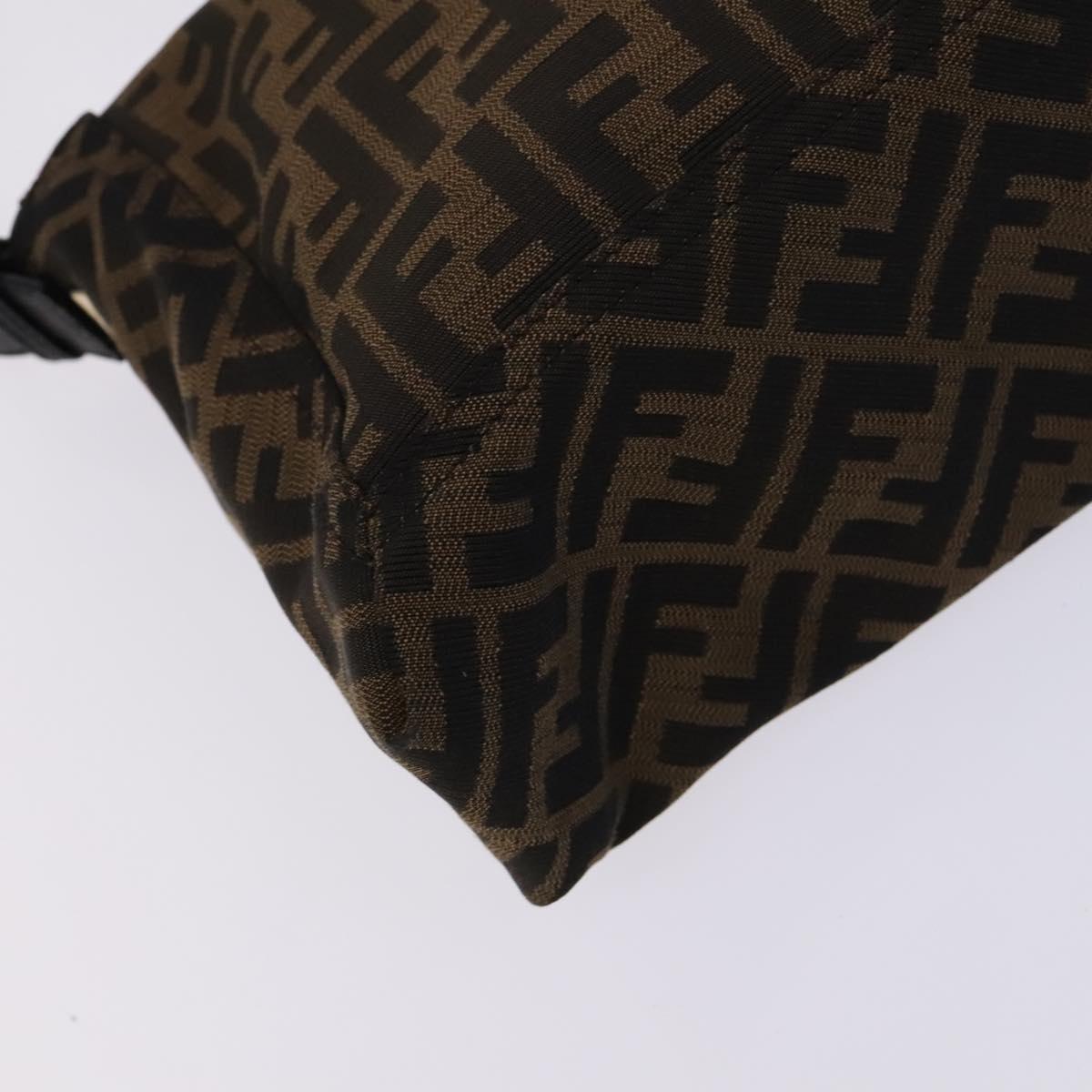 FENDI Zucca Canvas Mamma Baguette Bag Black Brown gold 8BT180 Auth mr1167V