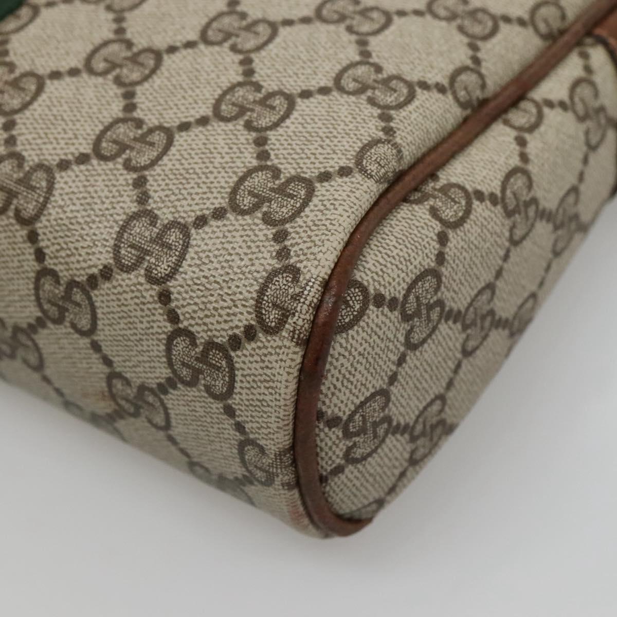 GUCCI GG Supreme Web Sherry Line Clutch Bag PVC Beige Gold 89 01 033 Auth mr1168