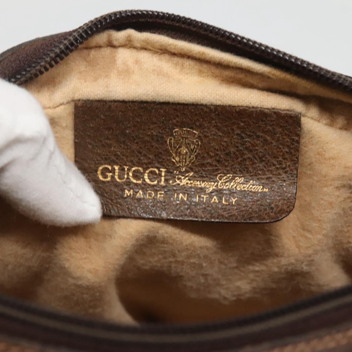 GUCCI GG Supreme Web Sherry Line Clutch Bag PVC Beige Gold 89 01 033 Auth mr1168