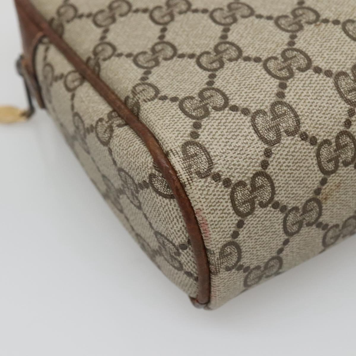GUCCI GG Supreme Web Sherry Line Clutch Bag PVC Beige Gold 89 01 033 Auth mr1168