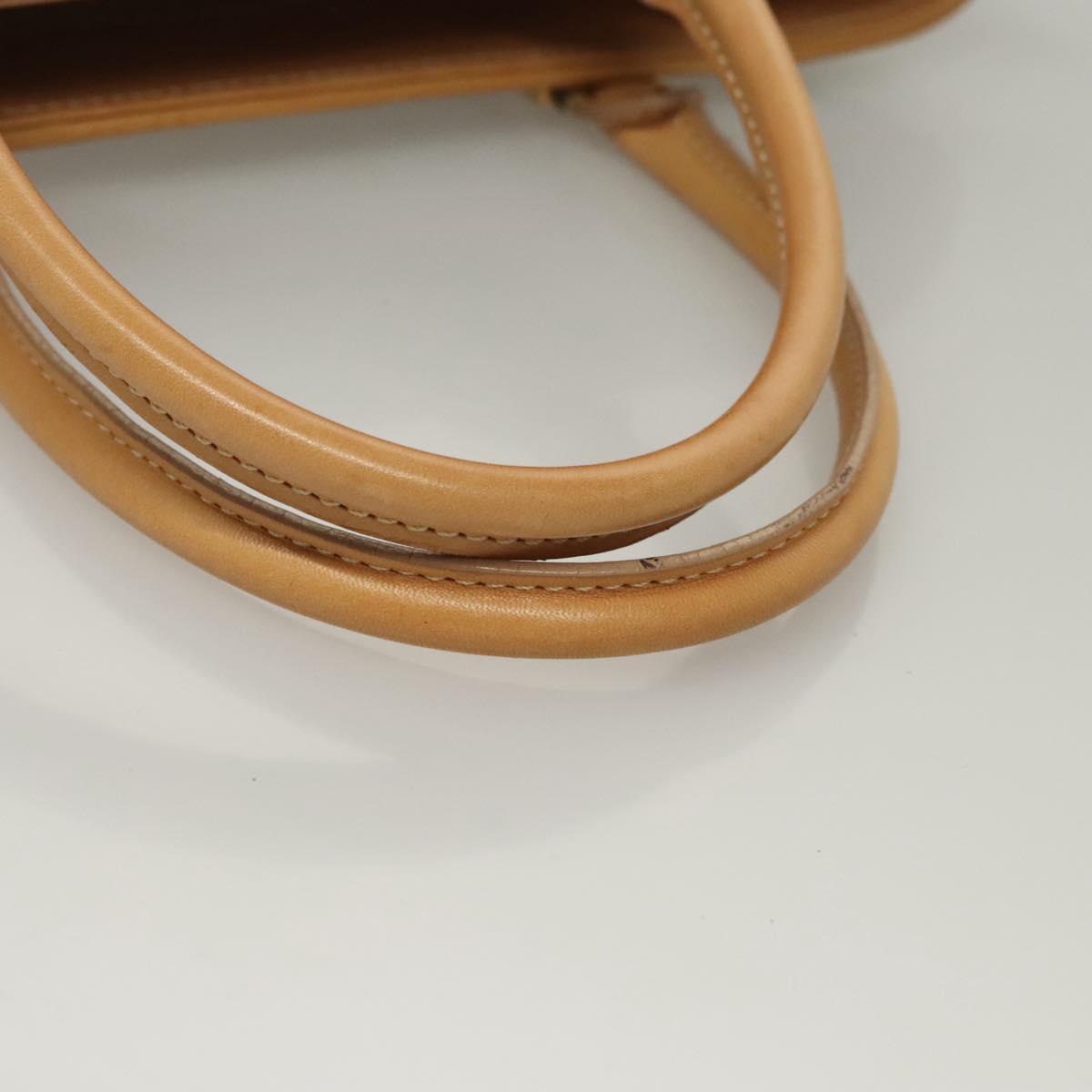 CELINE C Macadam Canvas Tote Bag Suede White Gold Auth mr1231
