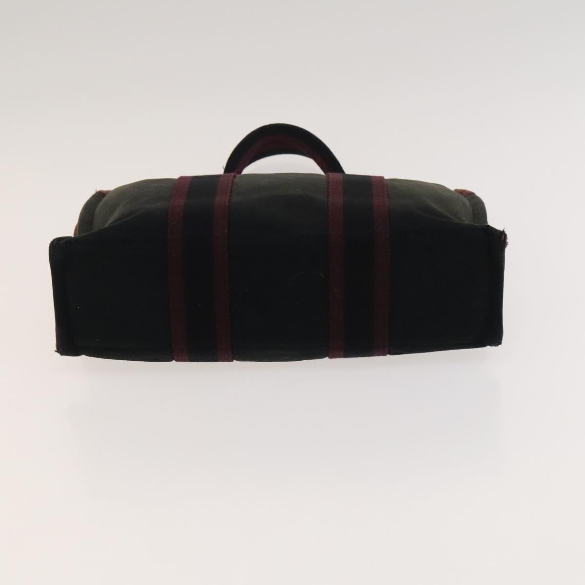 HERMES Fourre Tout Tote Bag Canvas 4Set Brown Gray Red Auth mr1244