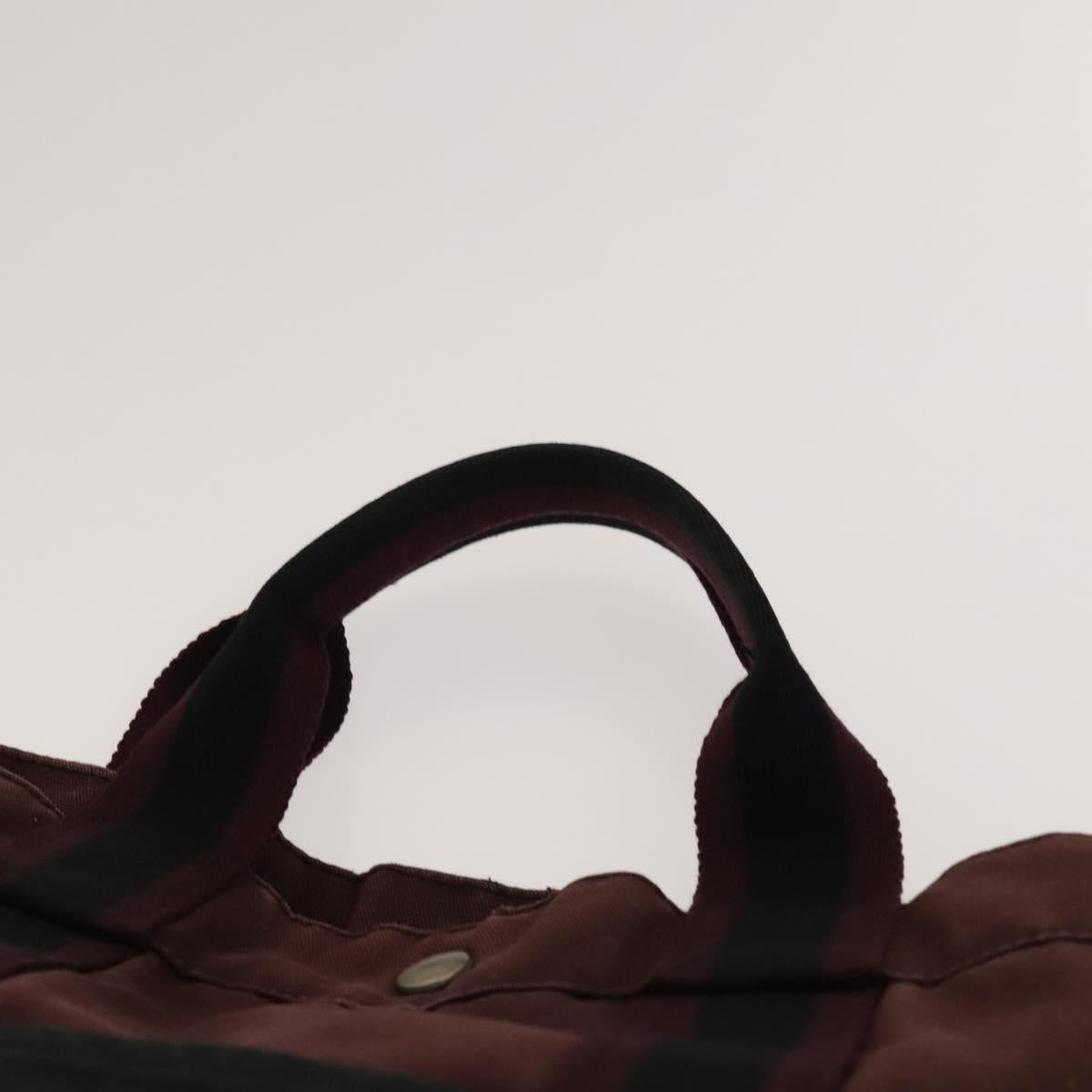 HERMES Fourre Tout Tote Bag Canvas 4Set Brown Gray Red Auth mr1244