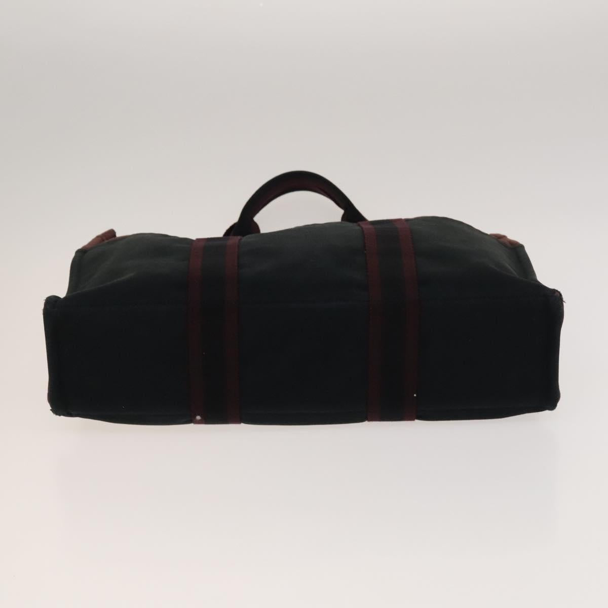 HERMES Fourre Tout Tote Bag Canvas 4Set Brown Gray Red Auth mr1244