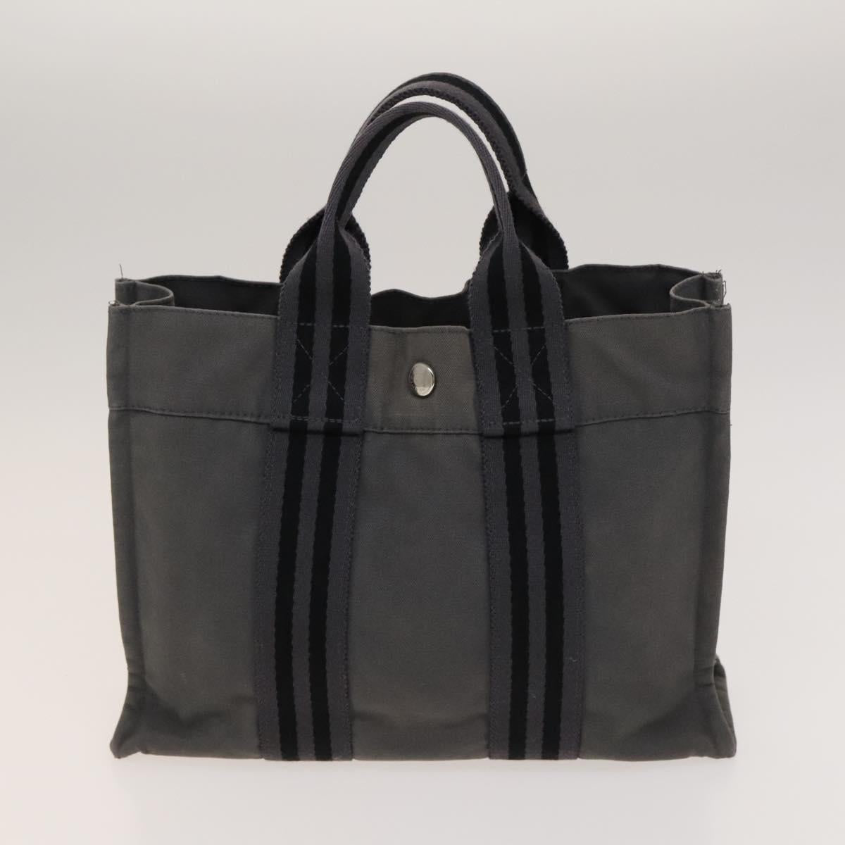 HERMES Fourre Tout Tote Bag Canvas 4Set Brown Gray Red Auth mr1244