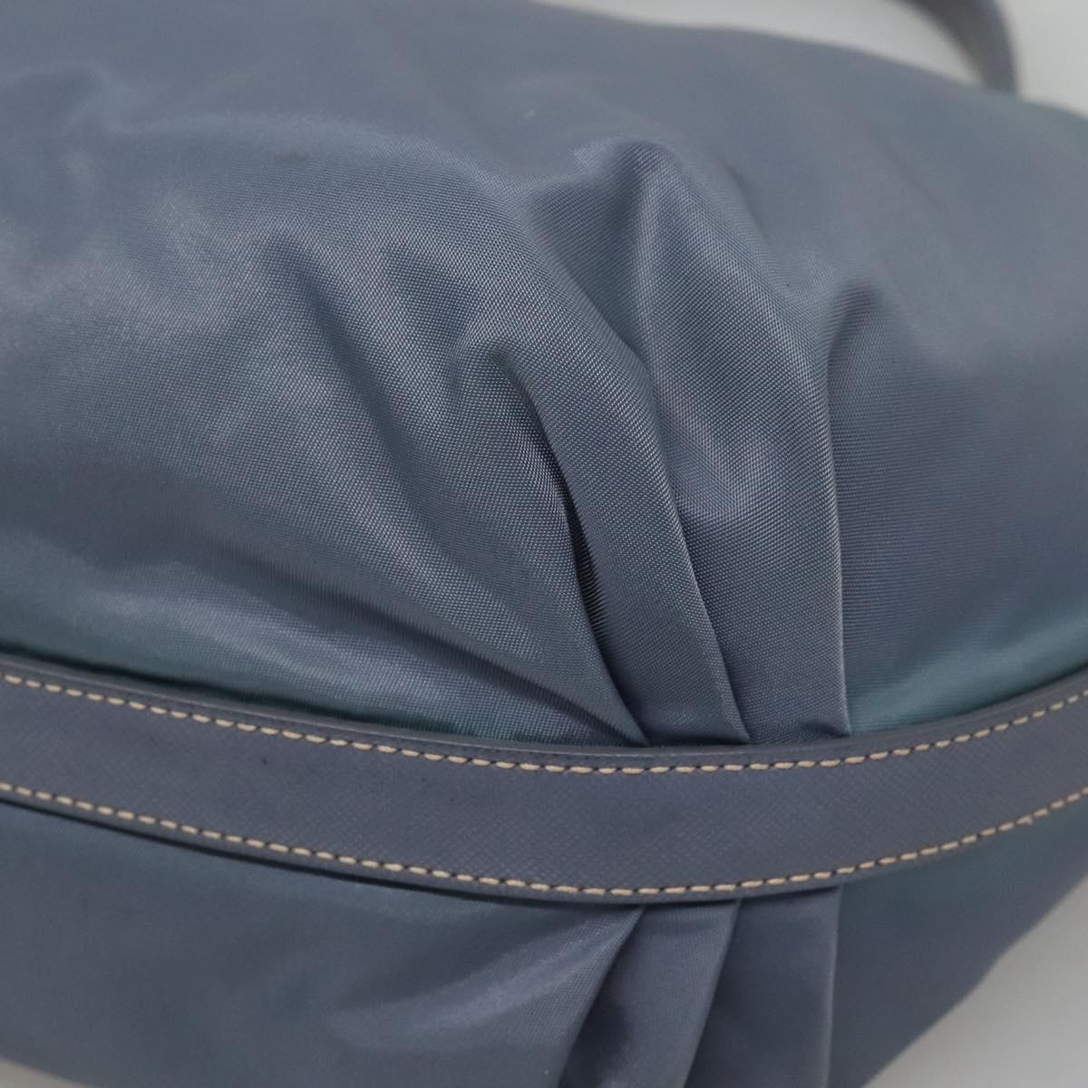 PRADA Shoulder Bag Nylon Blue Silver Auth mr1259