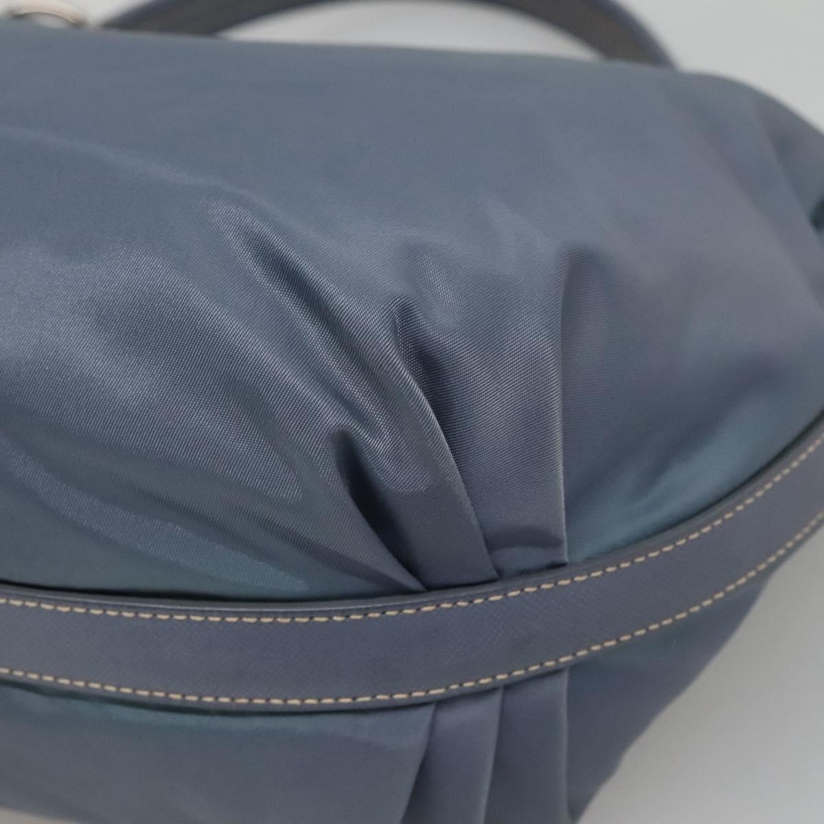 PRADA Shoulder Bag Nylon Blue Silver Auth mr1259