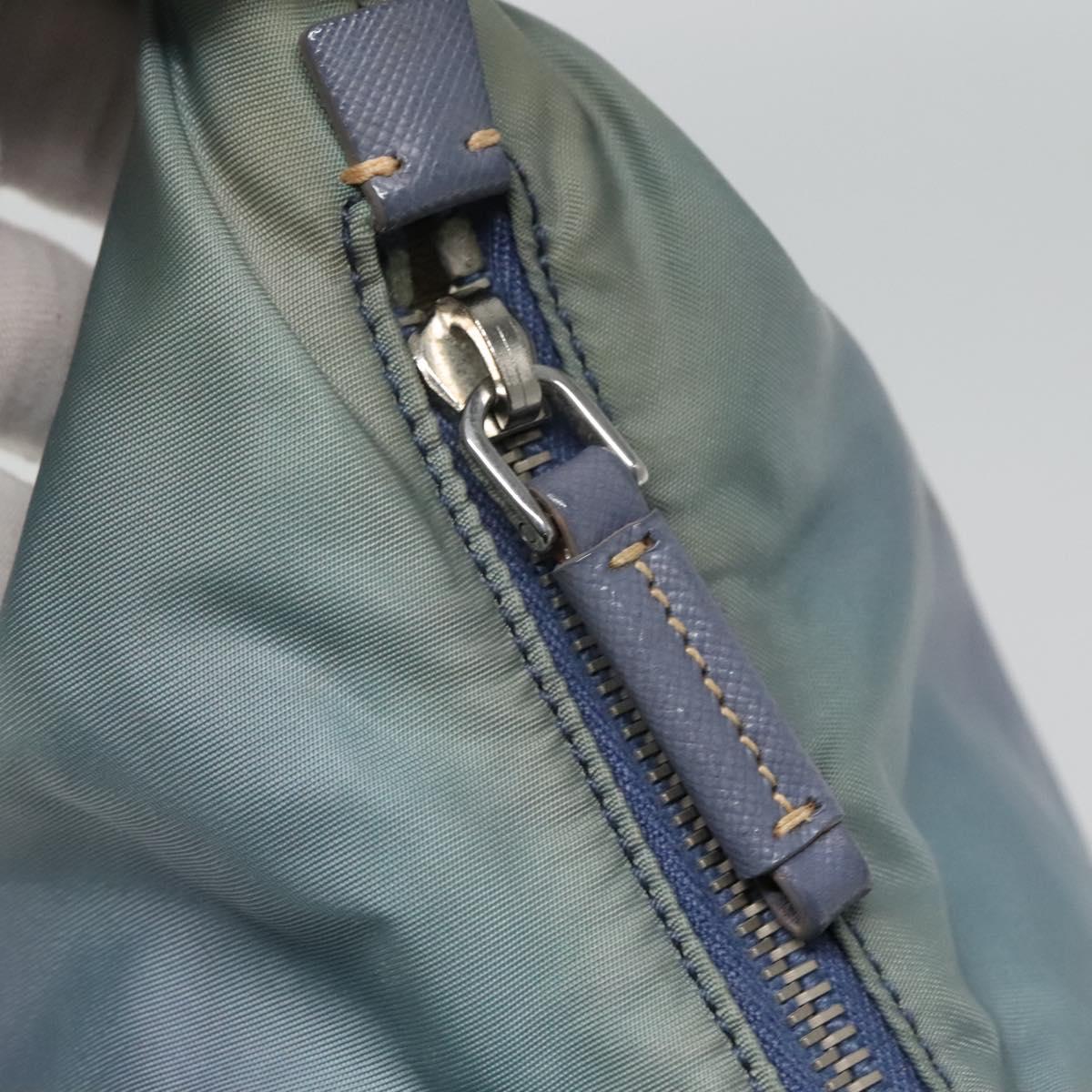 PRADA Shoulder Bag Nylon Blue Silver Auth mr1259