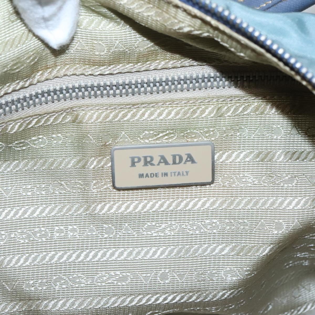 PRADA Shoulder Bag Nylon Blue Silver Auth mr1259