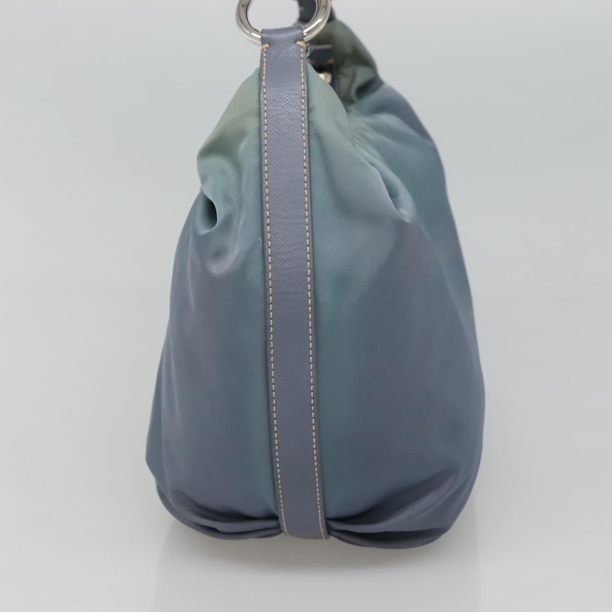 PRADA Shoulder Bag Nylon Blue Silver Auth mr1259