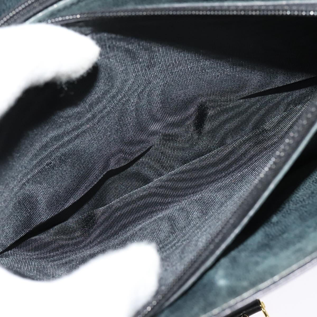 CELINE Shoulder Bag Leather Black Gold Auth mr1261