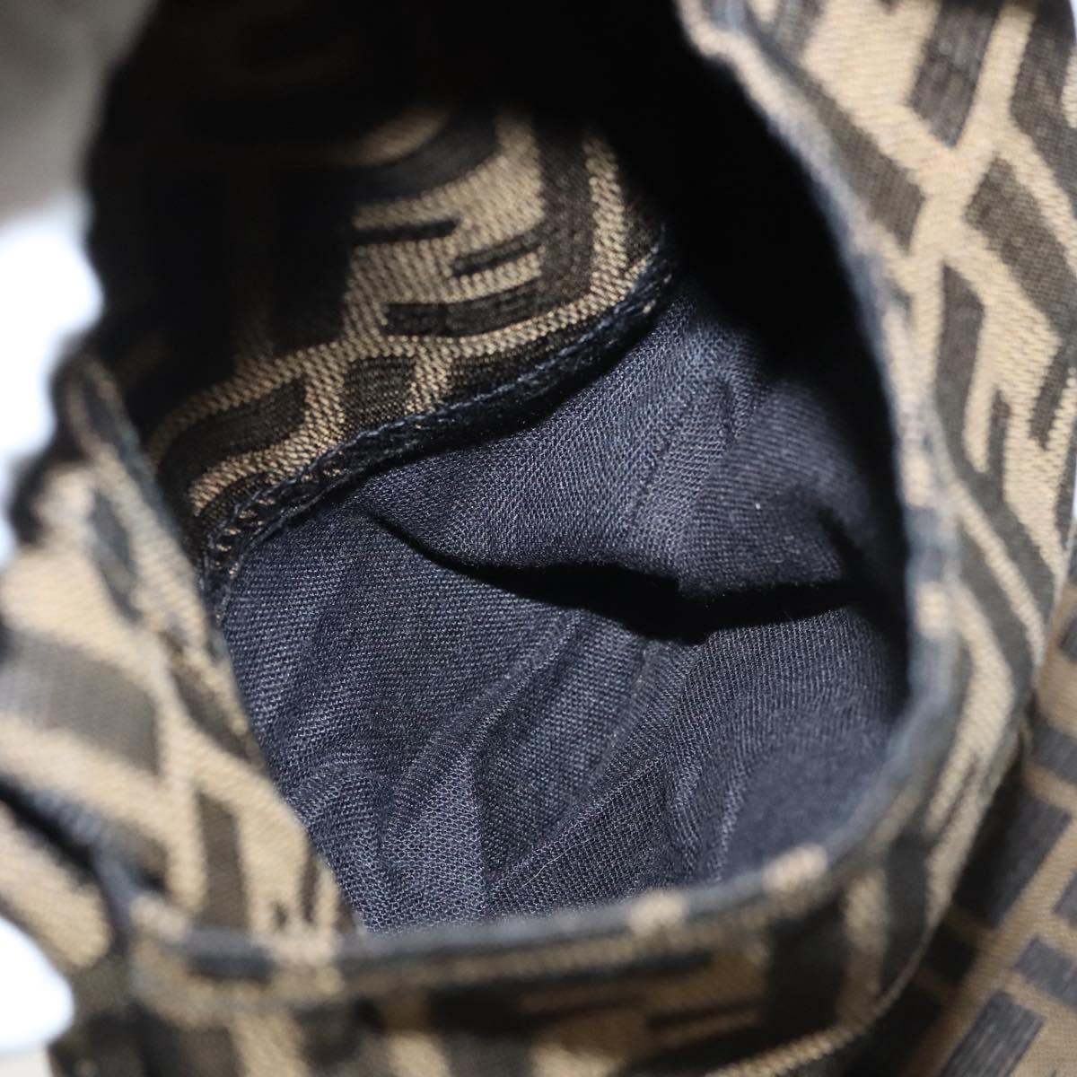 FENDI Zucca Canvas Pants 42 Black Brown Auth mr1285